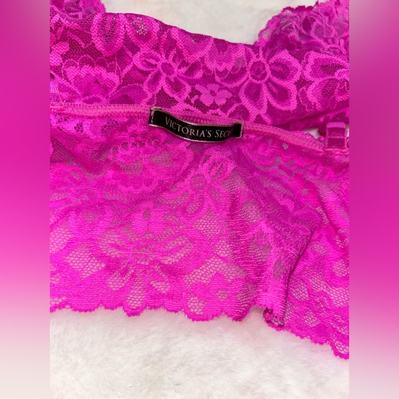 Victoria's Secret Barbie Pink Lace Bralette and Shorts Set - Picture 3 of 6